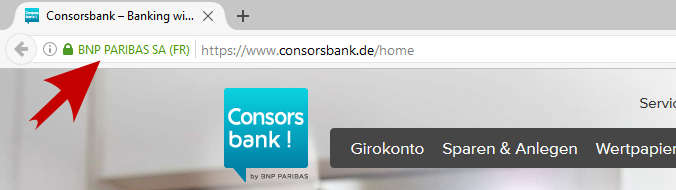 Consorsbank - SSL-Verschlüsselung