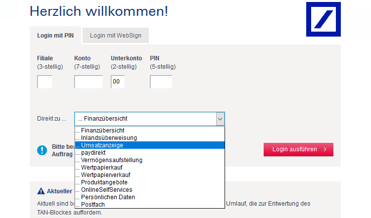 Banken Mein Login Info