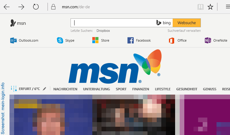 MSN Startseite (deutsch)